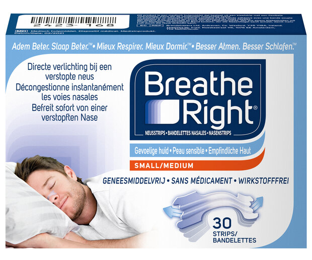 Breathe Right Clear neusstrips voor de gevoelige huid